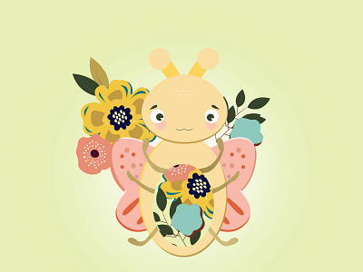 Bee adobe bee bumblebee character design easter floral illustration illustrator pastel vector