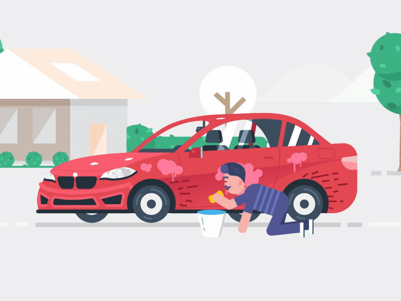 Сlean,clean,clean!!! 2d after animated animation car clean driving effects flat gif