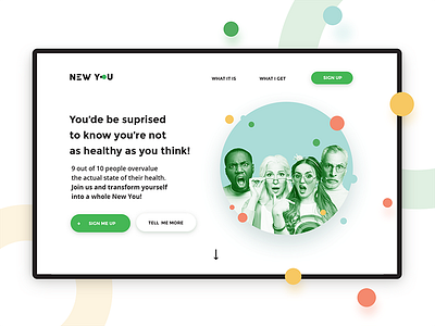 New You - Landing Page andyworld colors health landingpage newyou ui ux website