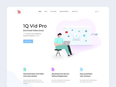 Landing page for the browser add-on addon desktop design landing design landing page sketchapp video webdesign website