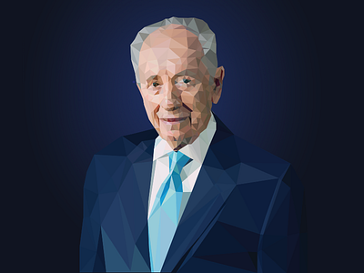 Low-Poly Shimon Peres Portrait II