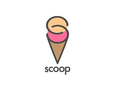 "Scoop" Ice Cream Shop logo ice cream design vector