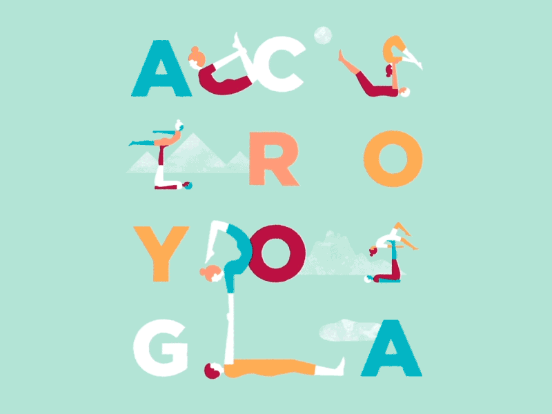 Acroyoga acrochallenge animate gym illustrator motion design picame play yoga zen