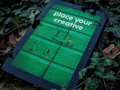 Tablet on Different Backgrounds Mock Up black tablet design environment interface nature photorealistic photorealistic mockup preview showcase tablet ui web