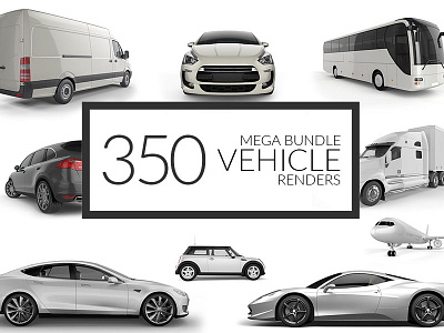 Vehicle Mega Bundle 3d background blank car cars copy mega bundle mock truck vehicle white