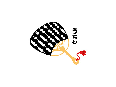 Uchiwa design fan illustration inktober japan uchiwa vectober vector
