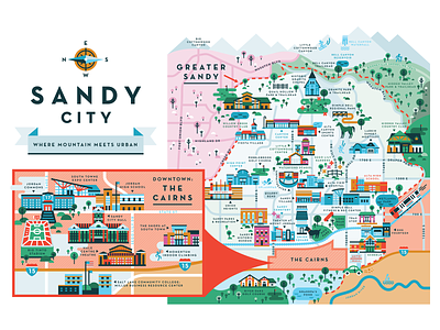 Sandy City buildings city illustration map sandy sandy city utah