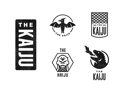 The Kaiju beast godzilla identity illustration japanese kaiju logo monster rodan scales stamp