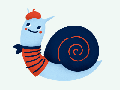 Escargot beret french illustration snail