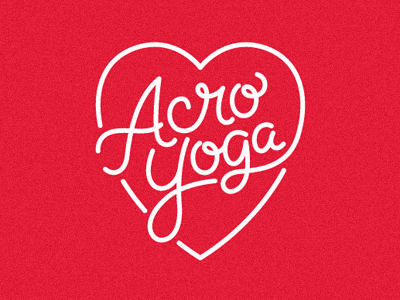 Acro Yoga cursive hand lettering heart lululemon script typography yoga
