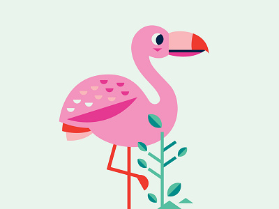 Flamingo bird flamingo illustration modify ink pink