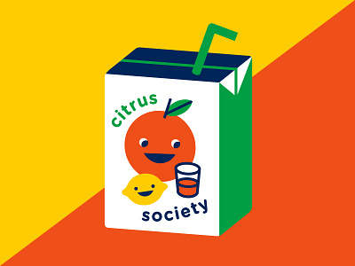 Citrus Society citrus illustration juice juice box lemon orange straw