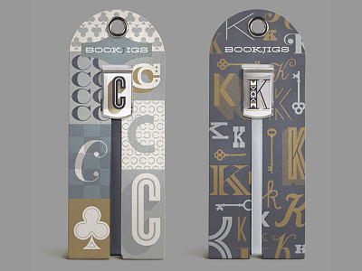 Bookjigs Monogram Series bookmark illustration initial letter metallic monogram packaging pattern