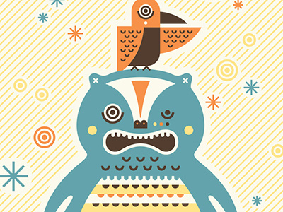 Folklore, Totem bear bird calendar folklore illustration letterpress myth studio on fire totem