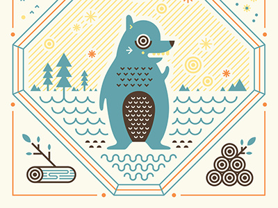 Folklore, Wishpoosh beaver calendar folklore illustration lake letterpress myth studio on fire wishpoosh