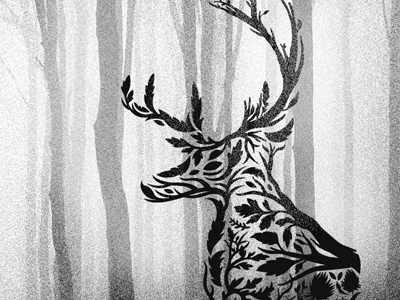 deer deer forest illustration nature woods