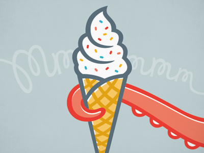 mmmmm cone frozen yogurt ice cream illustration octopus salt lake city sprinkles struckaxiom