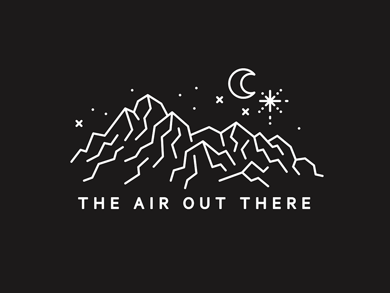 The Air Out There illustration lululemon the air out there night moon mountains