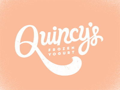 Quincy's frozen yogurt identity logo typography
