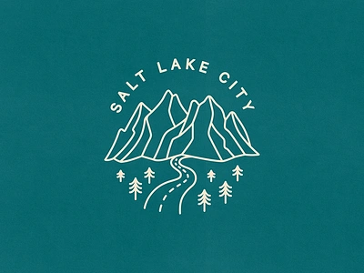 Salt Lake City badge branding design illustration mountains nature salt lake city slc stamp utah