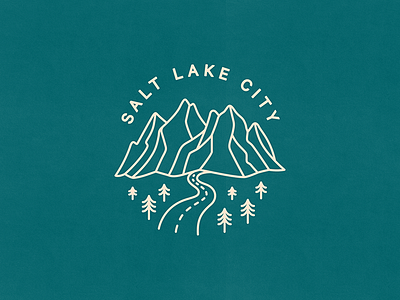 Salt Lake City badge branding design illustration mountains nature salt lake city slc stamp utah