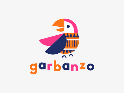 Garbanzo bird garbanzo geometric identity illustration language logo macaw parrot pattern spanish