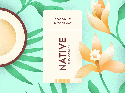 Native—Coconut & Vanilla botanical coconut deodorant floral illustration native plants vanilla