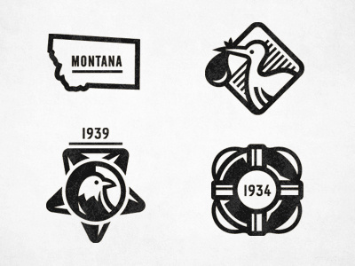 Badges badge eagle icon illustration life preserver montana stork