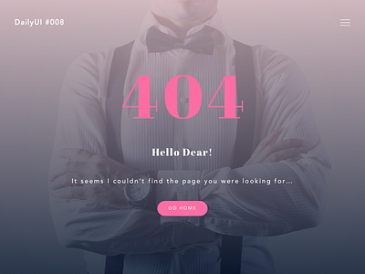 Dailyui008 404 page dailyui design fashion pink ui