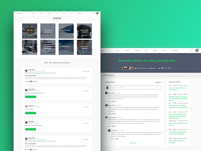 Forum Redesign concept clean collaboration discussion forum green minimal