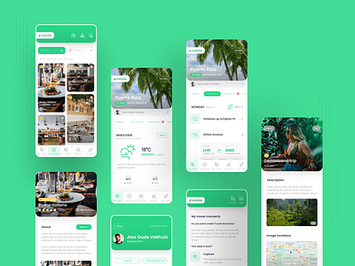 Travel App android app design designs green ios schedule travel traveling trip tsh ui ux ui design