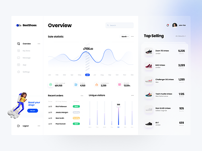 Sneakers Shop Dasboard app blue clean dashboard design shoes sneakers software house tsh ui ux