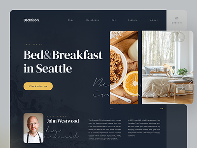 Bed and Breakfast site bed breakfast dark design product service site tsh ui ux web
