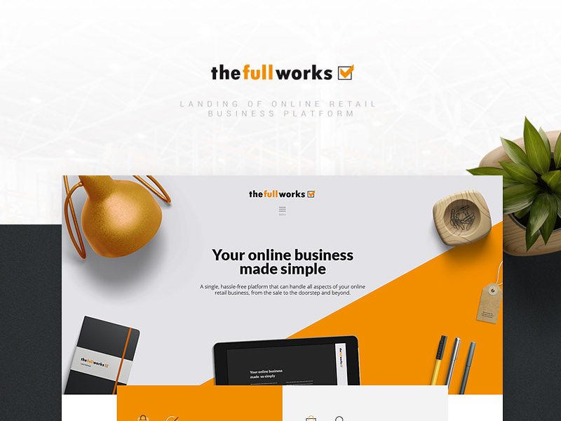 TFW corporate site design ecommerce thefullworks corporate design orange landing
