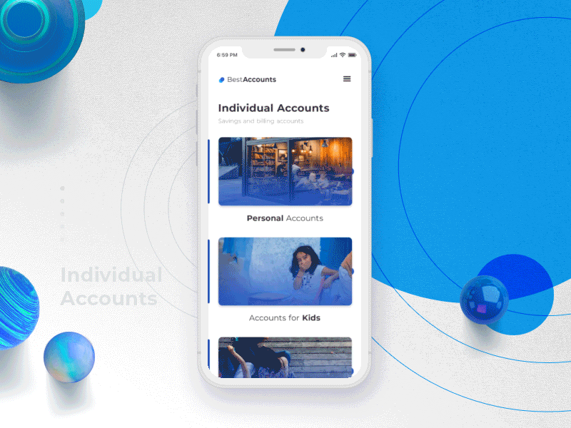 Bank Accounts accounts animation app bank blue gif