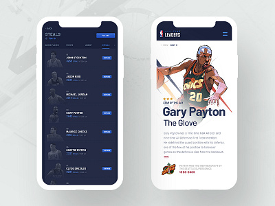 All-Time Leaders Concept blue illustration iphone mobile nba poster stats tsh typography ui ux ui vector