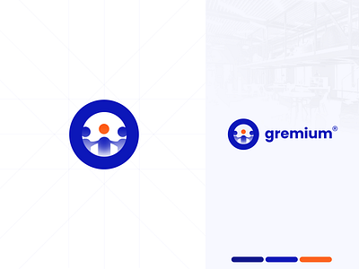 Gremium Logo ai blue brand design hr identity logo orange team typography vector