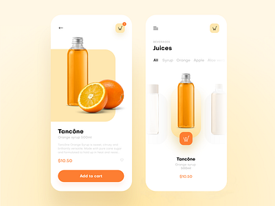 Food shopping app app design ecommerce food food app ios juice orange shop shopping tsh ui ux