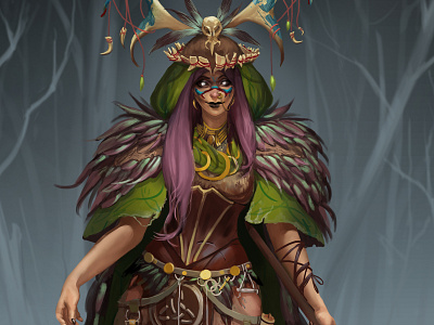 Druid art character design concept art druid illuatration