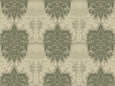 Green Man Brocade - textile pattern