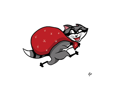 Thief bag cartoon character christmas gifts new raccoon year