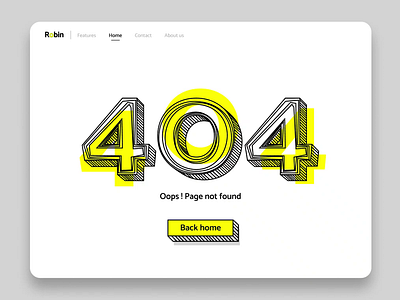 Page error 404 animation - UI 404 404 page back button dailyui design error 404 font home illustration message navbar ui ux