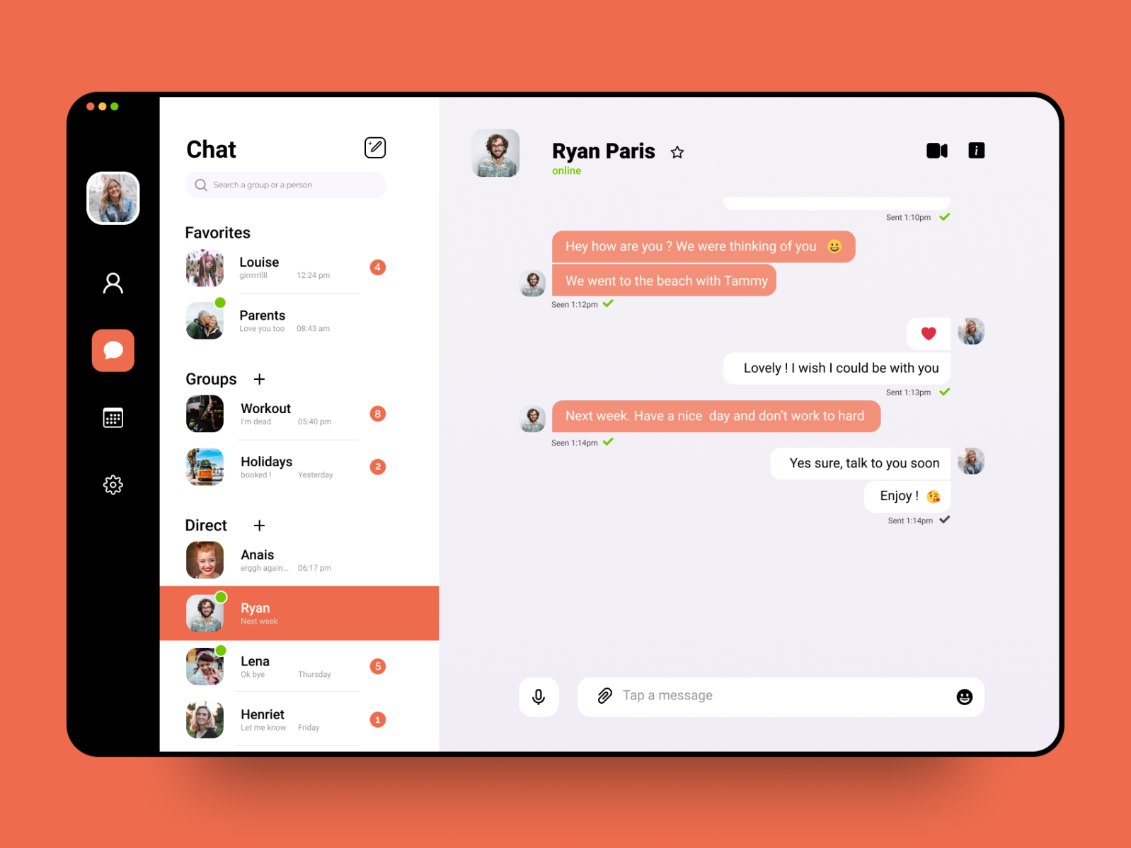 Direct Messaging App by Marc Merle on Dribbble