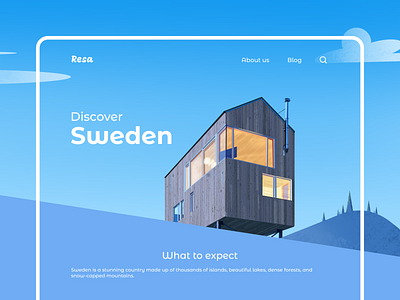 Travel Interface architecture dailyui design font graphic house illustration interaction interface ipad landing page landscape procreate sweden travel typography ui ux