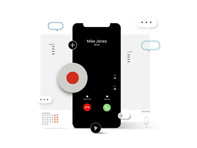 TapeACall features animation call recorder ui design