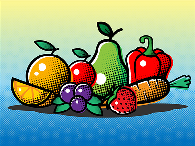 Fruits sticker design fruits illustration sticker vector