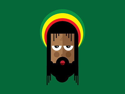 Cool man cool face icon illustration portrait rastafarian reagge