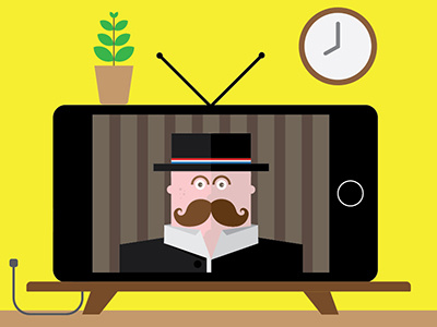 On TV illustration iphone portrait television tv