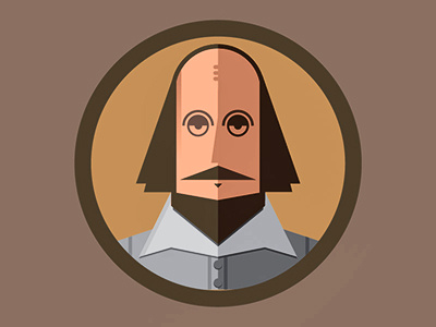 Shakespeare icon illustration portrait shakespeare writer