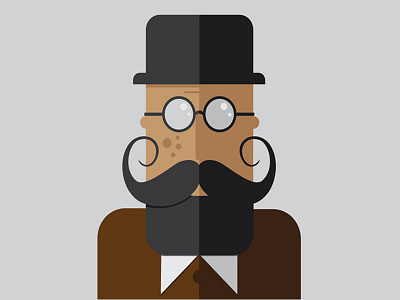 Smarty and stylish hispter icon moustaches